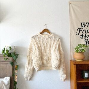 Knitted cream sweater